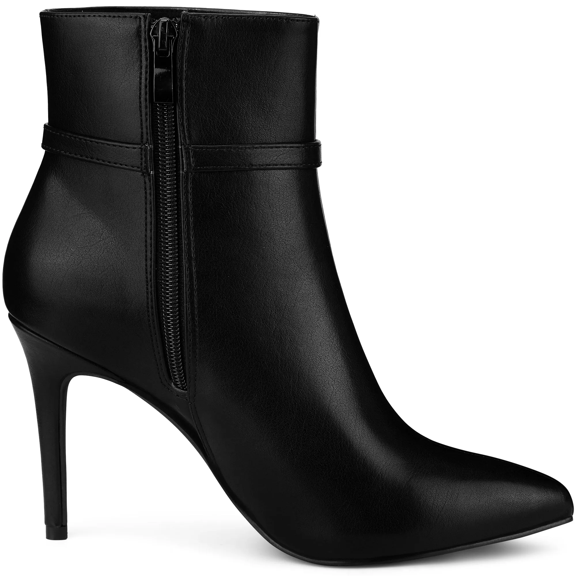 Women's Pointed Toe Buckle Strap Stiletto Heels Ankle Boots sold by Allegra K product image thumbnail 5