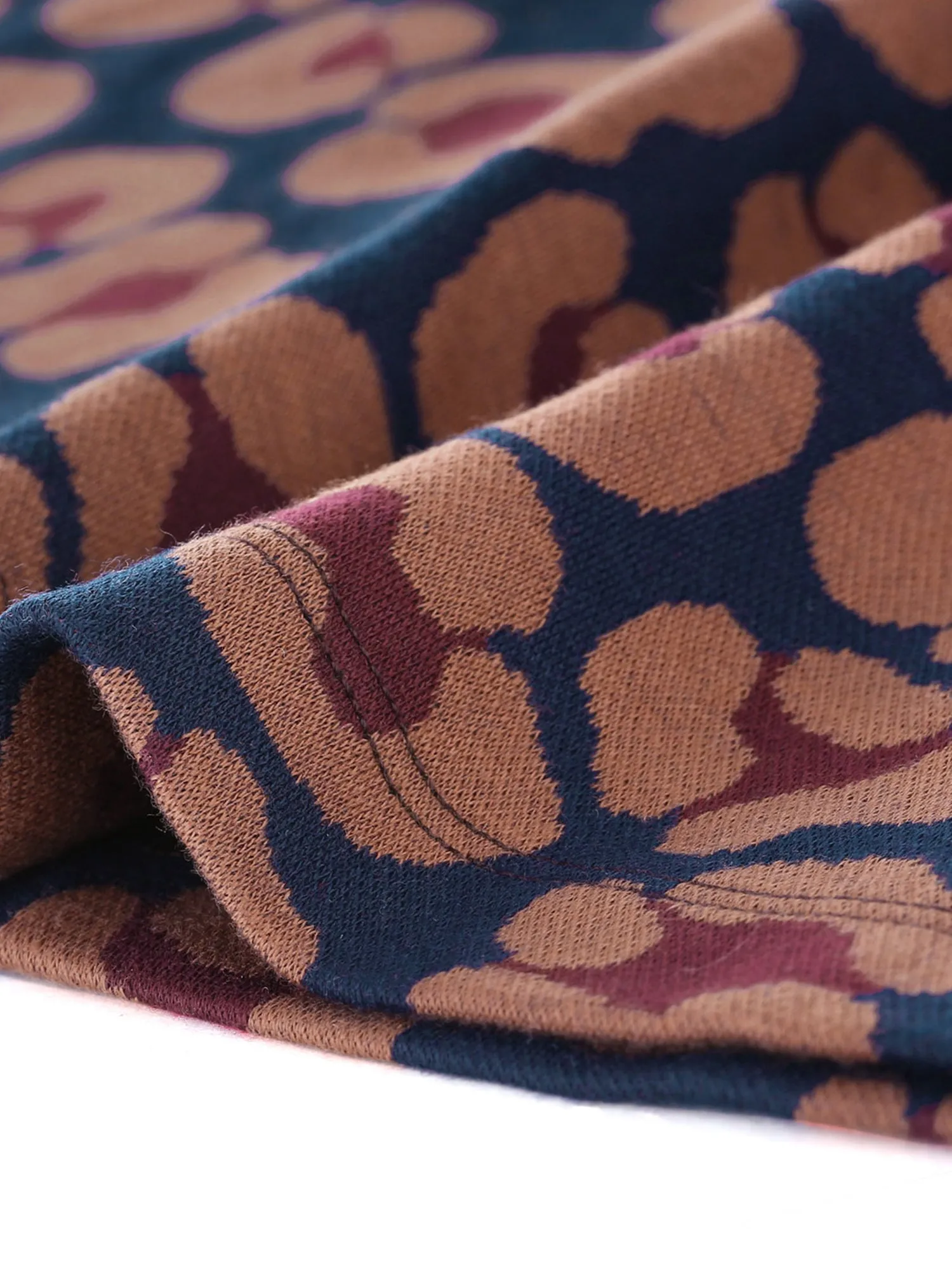 Leopard Animal Round Neck Long Sleeve Knit Pullover Shirt sold by Allegra K product image thumbnail 5