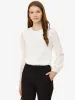 Chiffon Blouse Vintage Crew Neck Puff Long Sleeve Swiss Dots Top sold by Allegra K