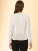Chiffon Blouse Vintage Crew Neck Puff Long Sleeve Swiss Dots Top sold by Allegra K