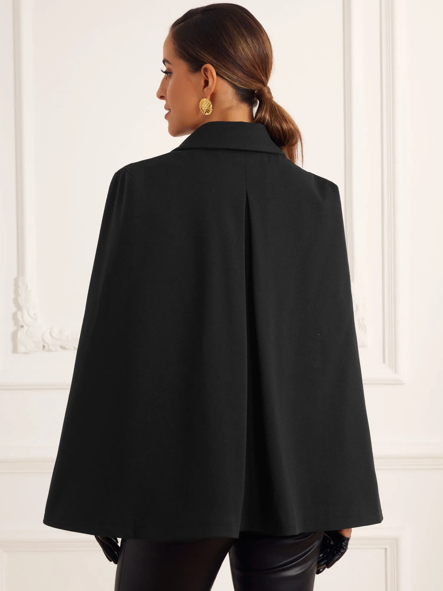 Split Sleeve Button Front Cape Coat Shawl Jackets sold by Allegra K product image thumbnail 3