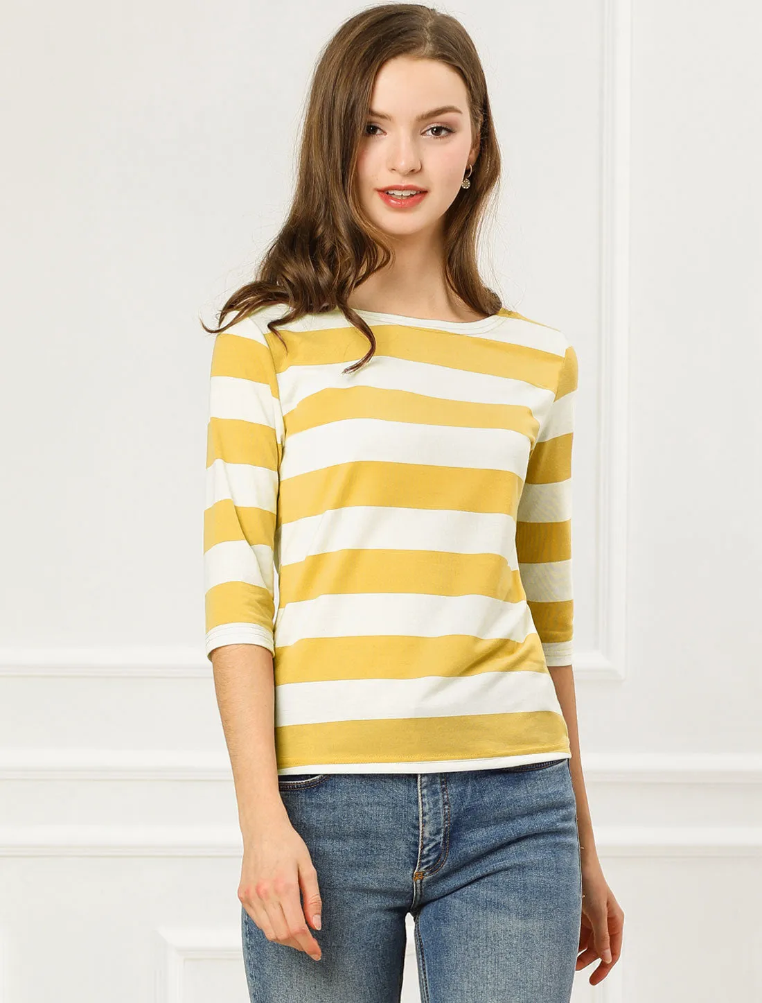 Halloween 3/4 Sleeve T-shirt Casual Boat Neck Slim Fit Tee sold by Allegra K product image thumbnail 2