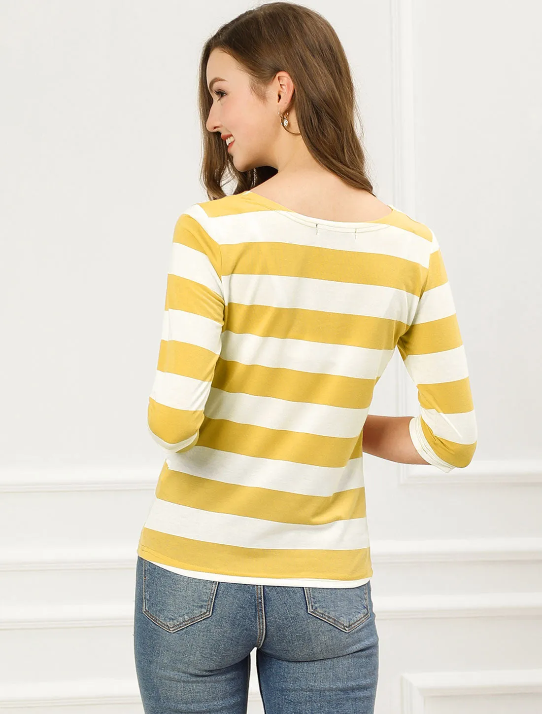 Halloween 3/4 Sleeve T-shirt Casual Boat Neck Slim Fit Tee sold by Allegra K product image thumbnail 5