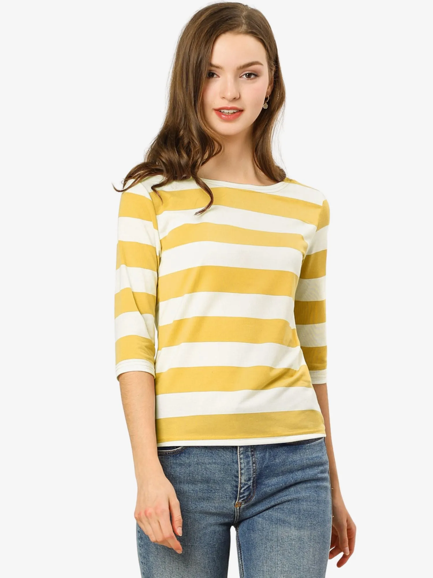 Halloween 3/4 Sleeve T-shirt Casual Boat Neck Slim Fit Tee sold by Allegra K