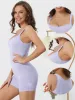 Square Neck Bodycon Sleeveless Solid Color Romper sold by Allegra K
