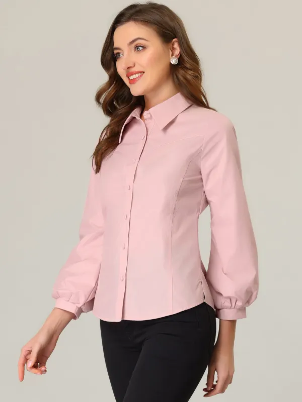 Work Top Bishop Long Sleeve Button Down Shirt sold by Allegra K