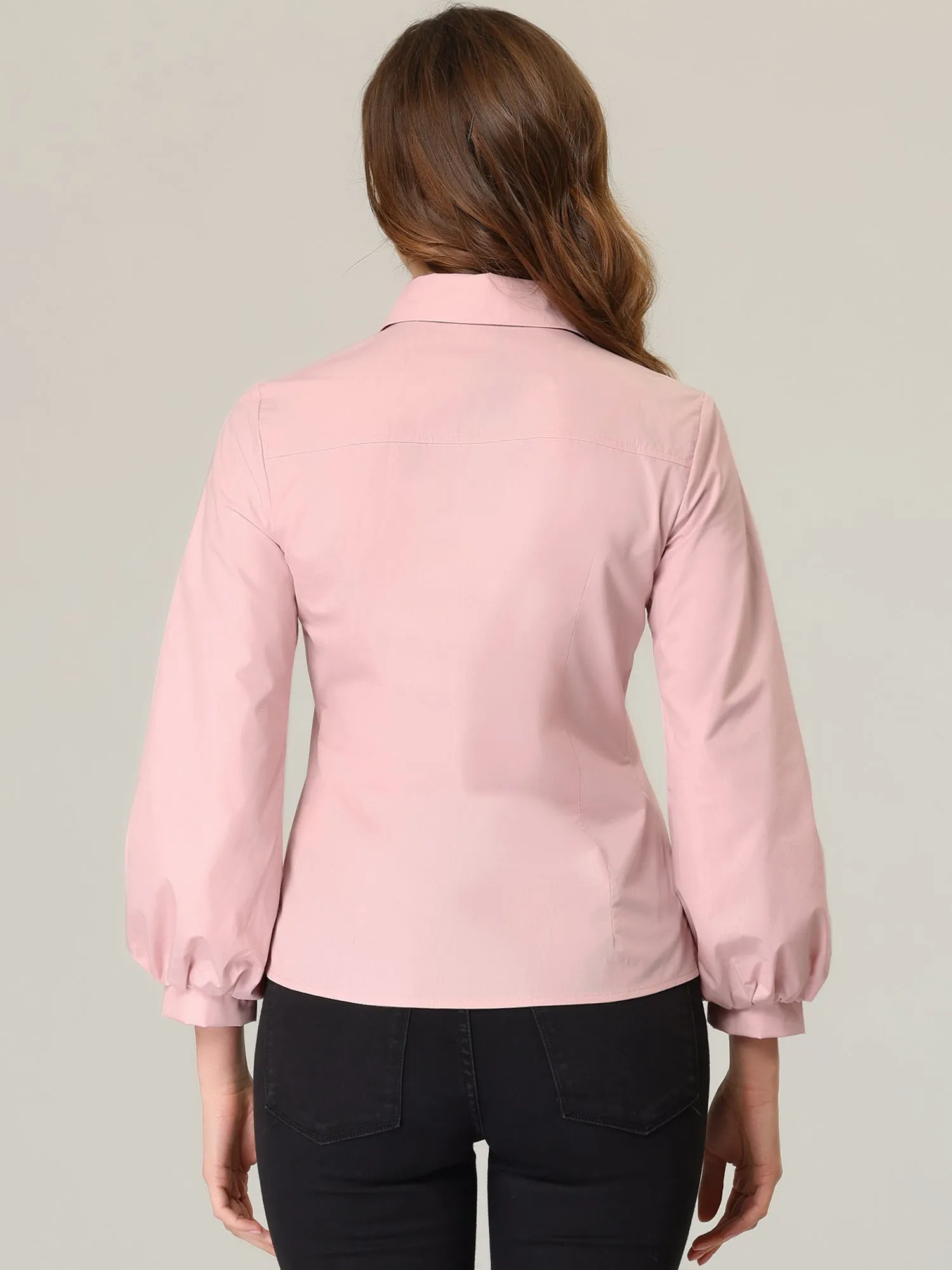 Work Top Bishop Long Sleeve Button Down Shirt sold by Allegra K product image thumbnail 3