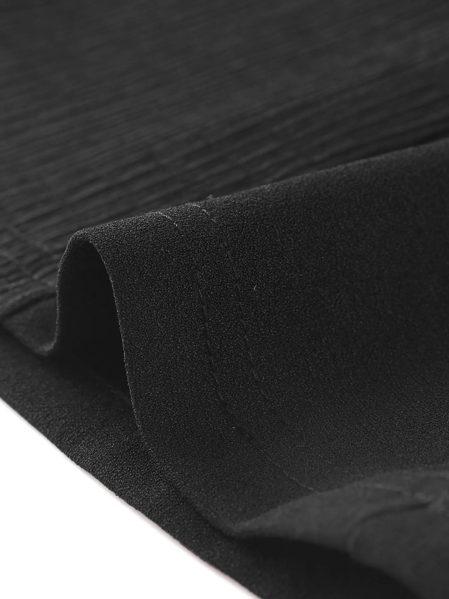 Short Puff Sleeve Frill Trim Ruched Solid Tee Smocked Blouse sold by Allegra K product image thumbnail 5