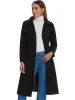 Collar Zipper Belted A-Line Winter Overcoat Long Coat sold by Allegra K
