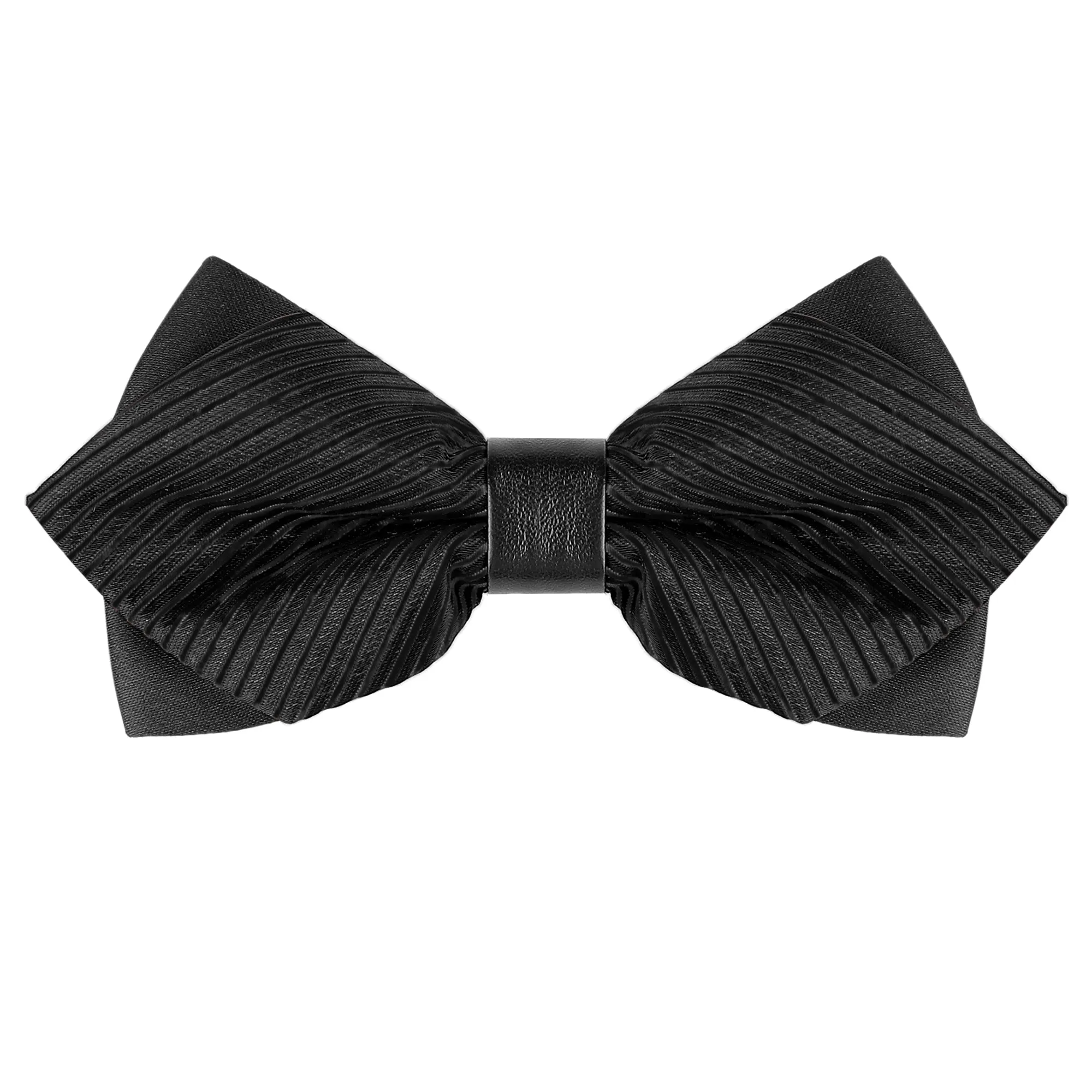 Striped Pre-tied Neck Adjustable Bowties Pointed Wedding Bow Tie sold by Allegra K