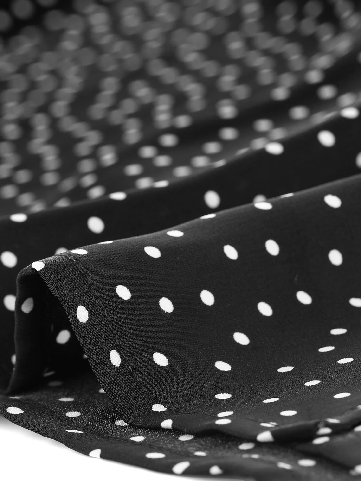 Pleated Front Split Elastic Back Work Office Polka Dots Skirt sold by Allegra K product image thumbnail 5