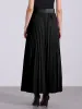 Flowy Pleated Elastic High Waist Belted Swing A-line Maxi Skirt sold by Allegra K