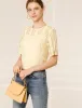 Floral Lace Semi Sheer Short Sleeve Vintage Tops Shirt sold by Allegra K