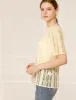 Floral Lace Semi Sheer Short Sleeve Vintage Tops Shirt sold by Allegra K