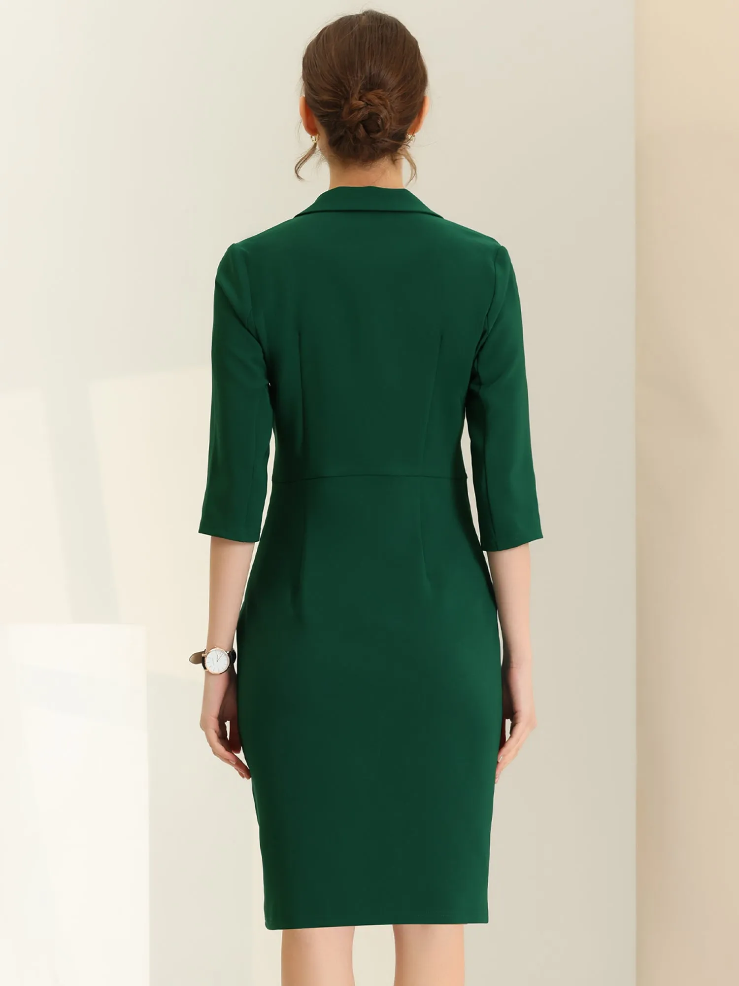 Double Breasted Business Belted Work Blazer Suit Dress sold by Allegra K product image thumbnail 3