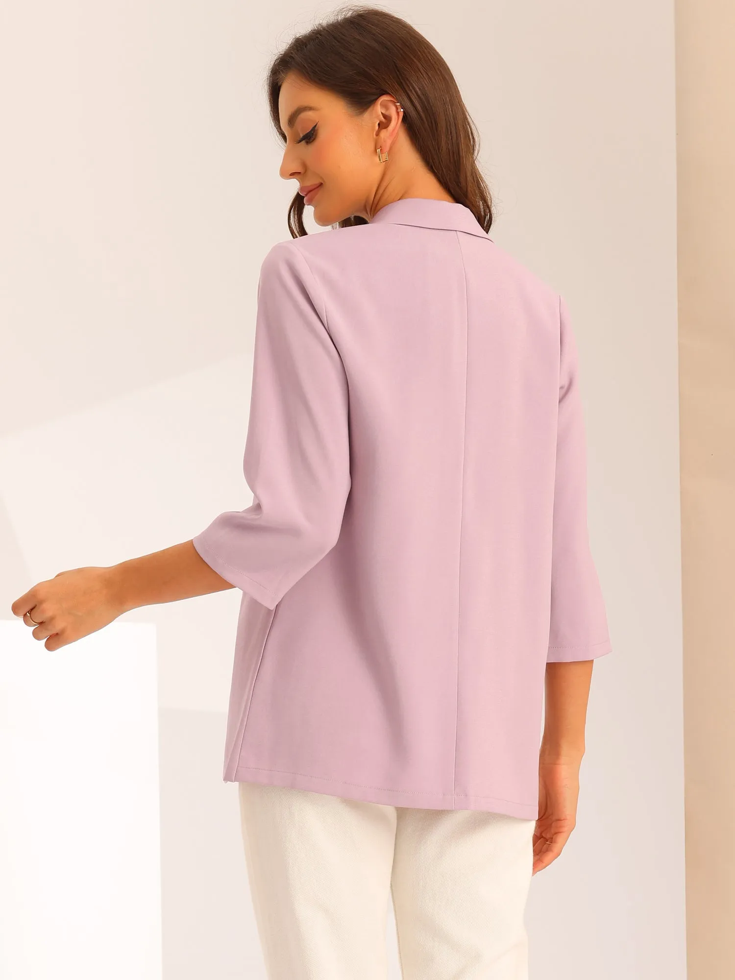 Work Office Stretch Blazer Lapel Collar Dressy Casual Suit Jacket sold by Allegra K product image thumbnail 3