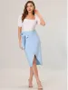 Split Belted Tie Waist Midi Pencil Skirt sold by Allegra K