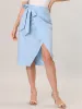 Split Belted Tie Waist Midi Pencil Skirt sold by Allegra K
