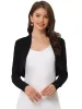 Ruched Long Sleeve Open Front Knit Cropped Bolero Shrug sold by Allegra K