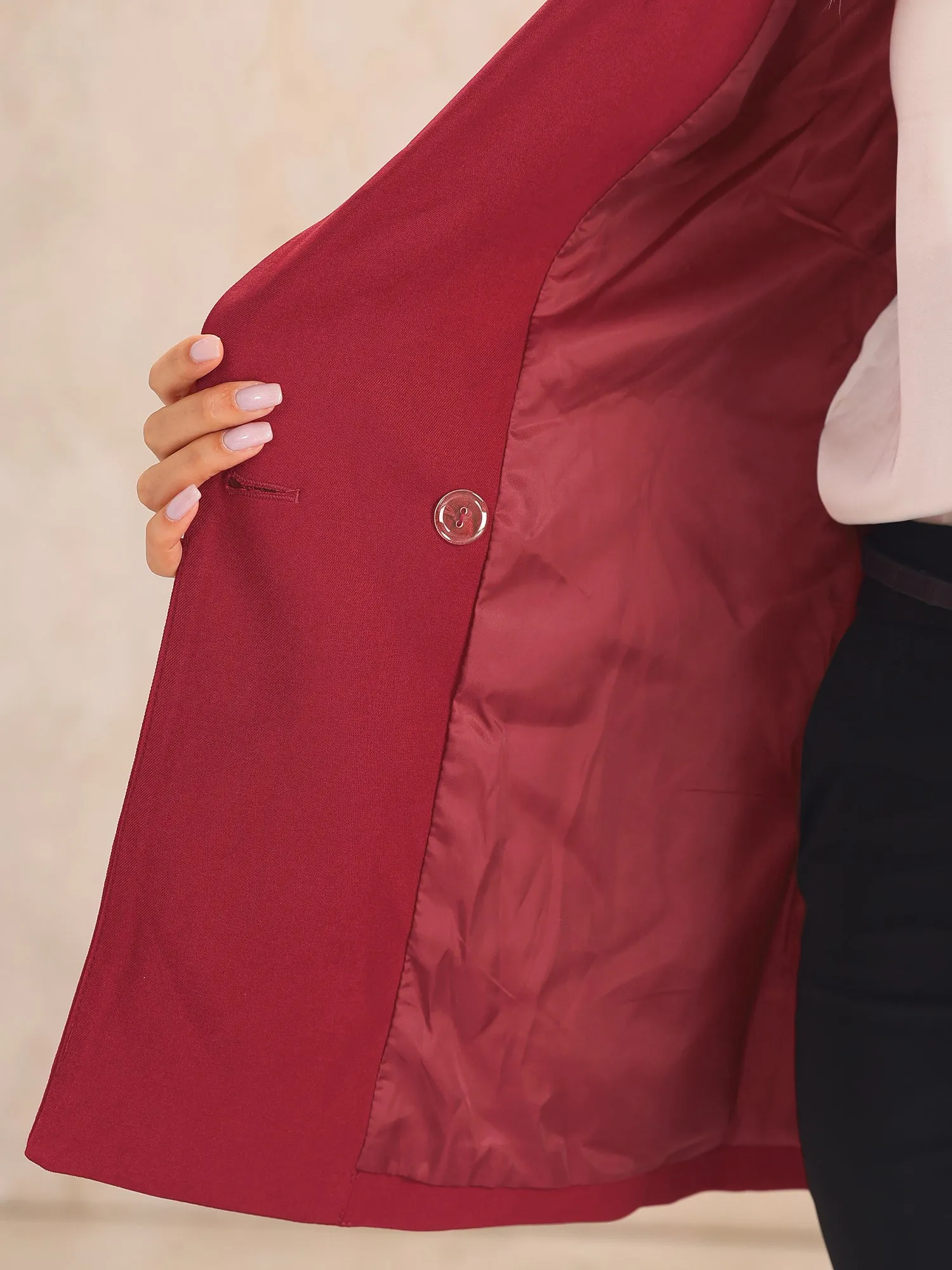 Shawl Collar Double Breasted Work Office Blazer sold by Allegra K product image thumbnail 4
