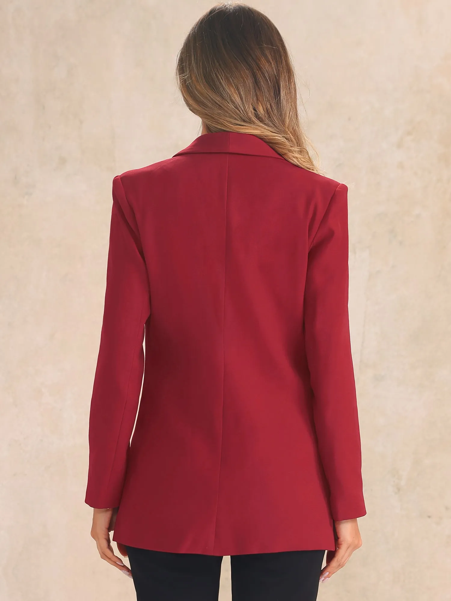 Shawl Collar Double Breasted Work Office Blazer sold by Allegra K product image thumbnail 3