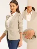 Work Office Casual Open Front Puff Sleeve Suit Blazer sold by Allegra K