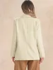 Long Sleeve Notched Collar Solid Color Work Office Blazer sold by Allegra K