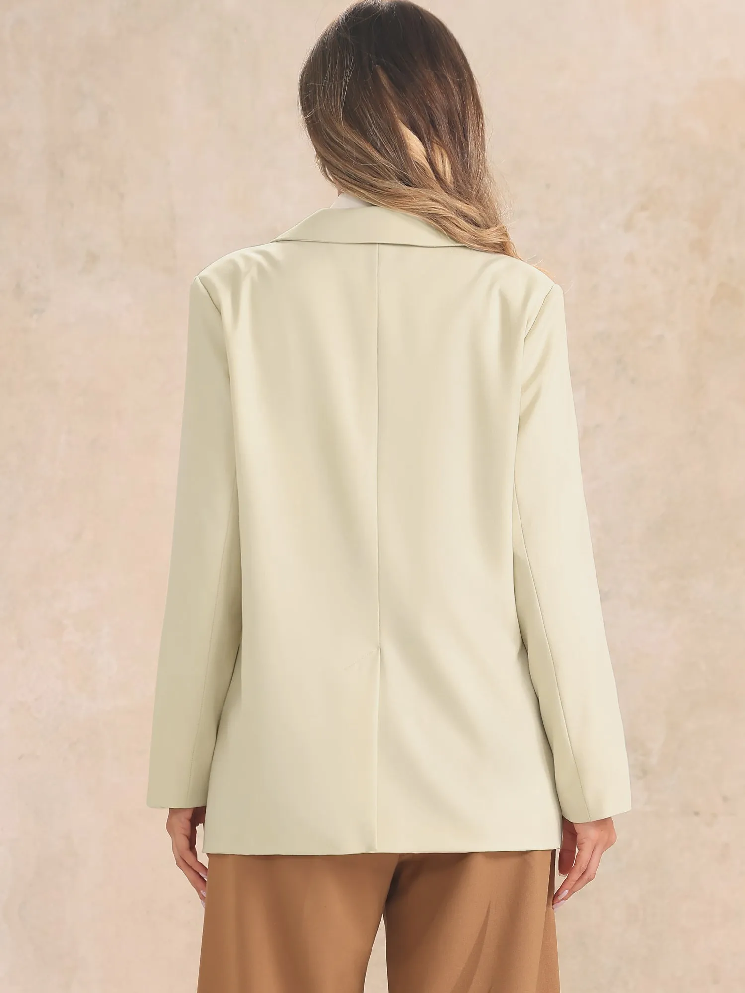 Long Sleeve Notched Collar Solid Color Work Office Blazer sold by Allegra K product image thumbnail 3