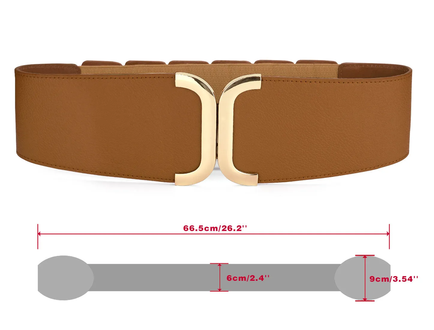 Lady Textured Faux Leather Stretchy Fabric Cinch Waist Belt sold by Allegra K product image thumbnail 3