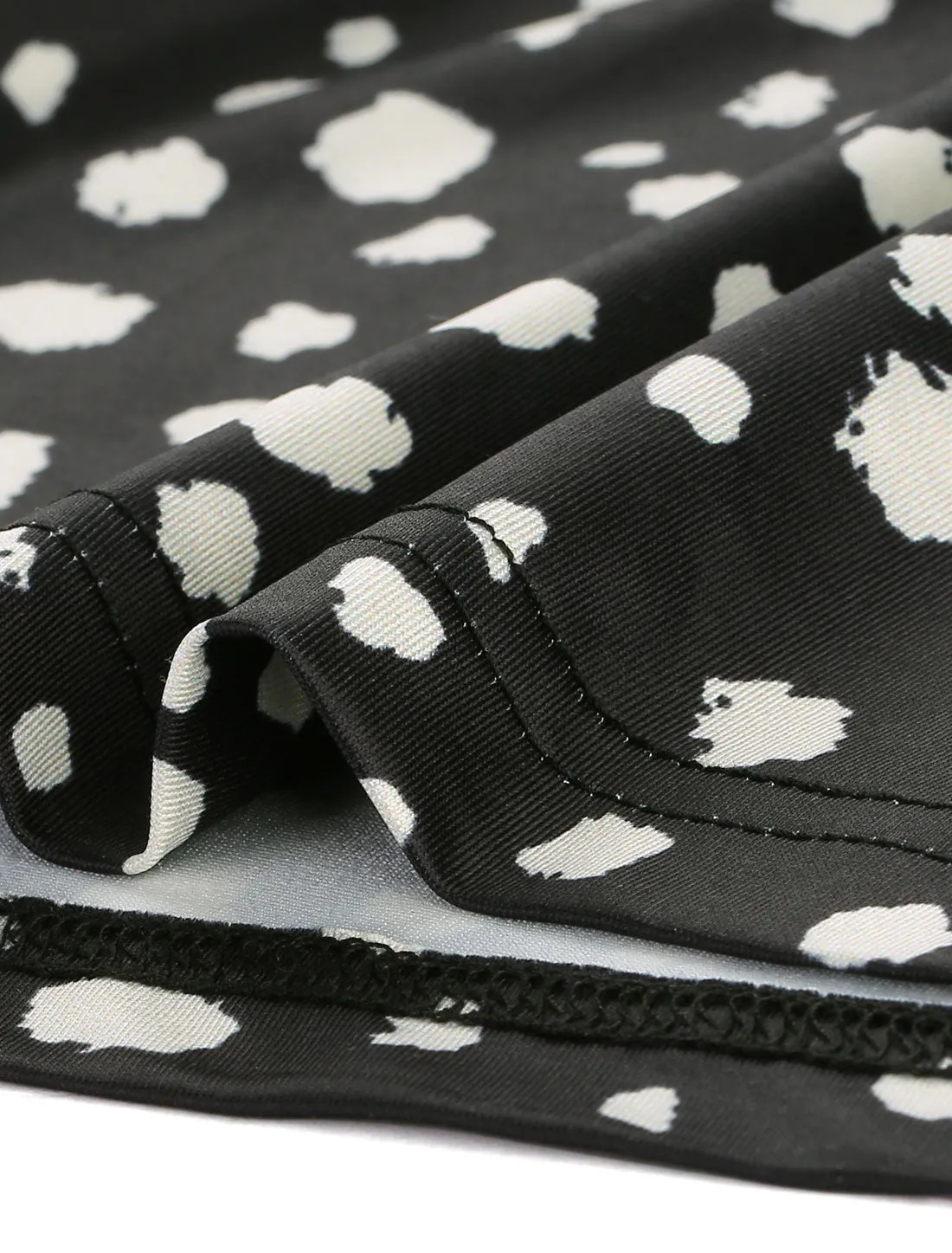 Leopard Print Round Neck Smock Waist Long Sleeve Ruffle Mini Dress sold by Allegra K product image thumbnail 5