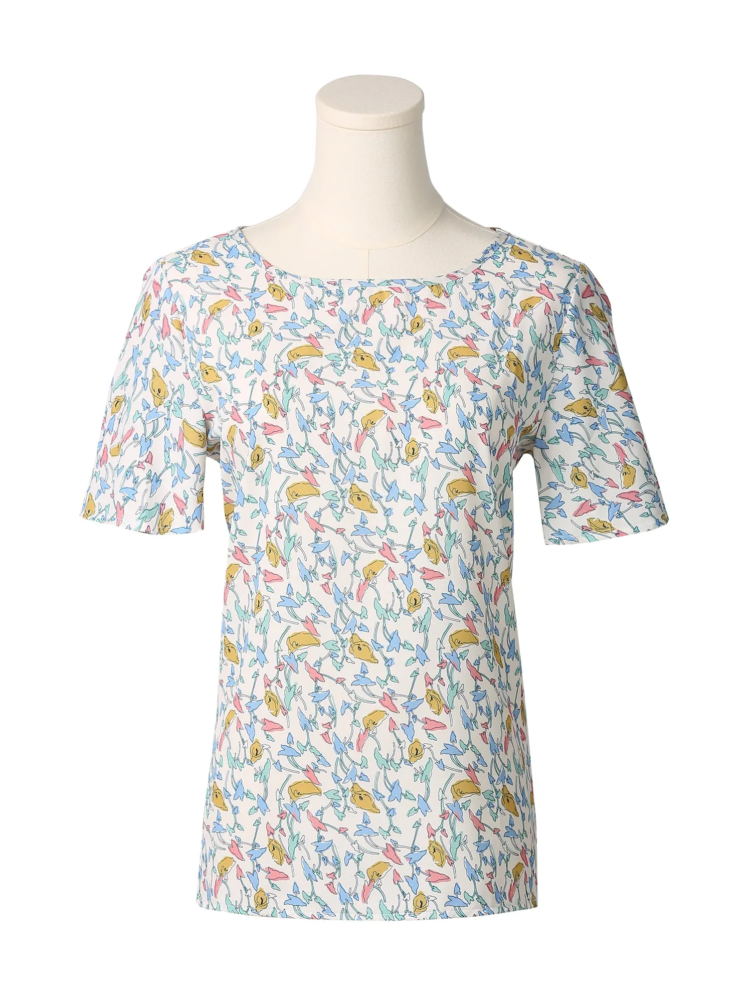 Floral Blouse Tee Chiffon Casual Flutter Sleeve Tops sold by Allegra K product image thumbnail 2