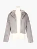 Allegra K Cropped Jacket Notch Lapel Faux Fur Fluffy Coat sold by Allegra K