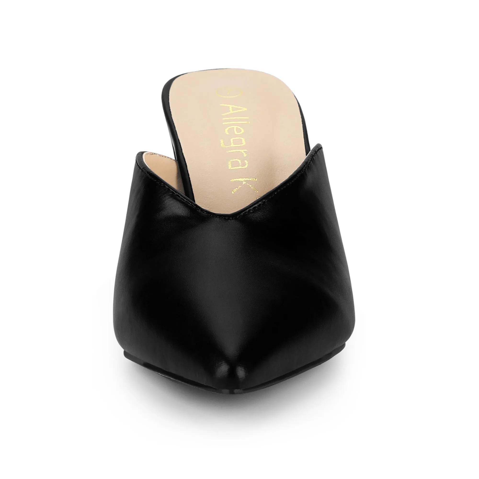 Pointed Toe Chunky Heel Slides Mules sold by Allegra K product image thumbnail 4