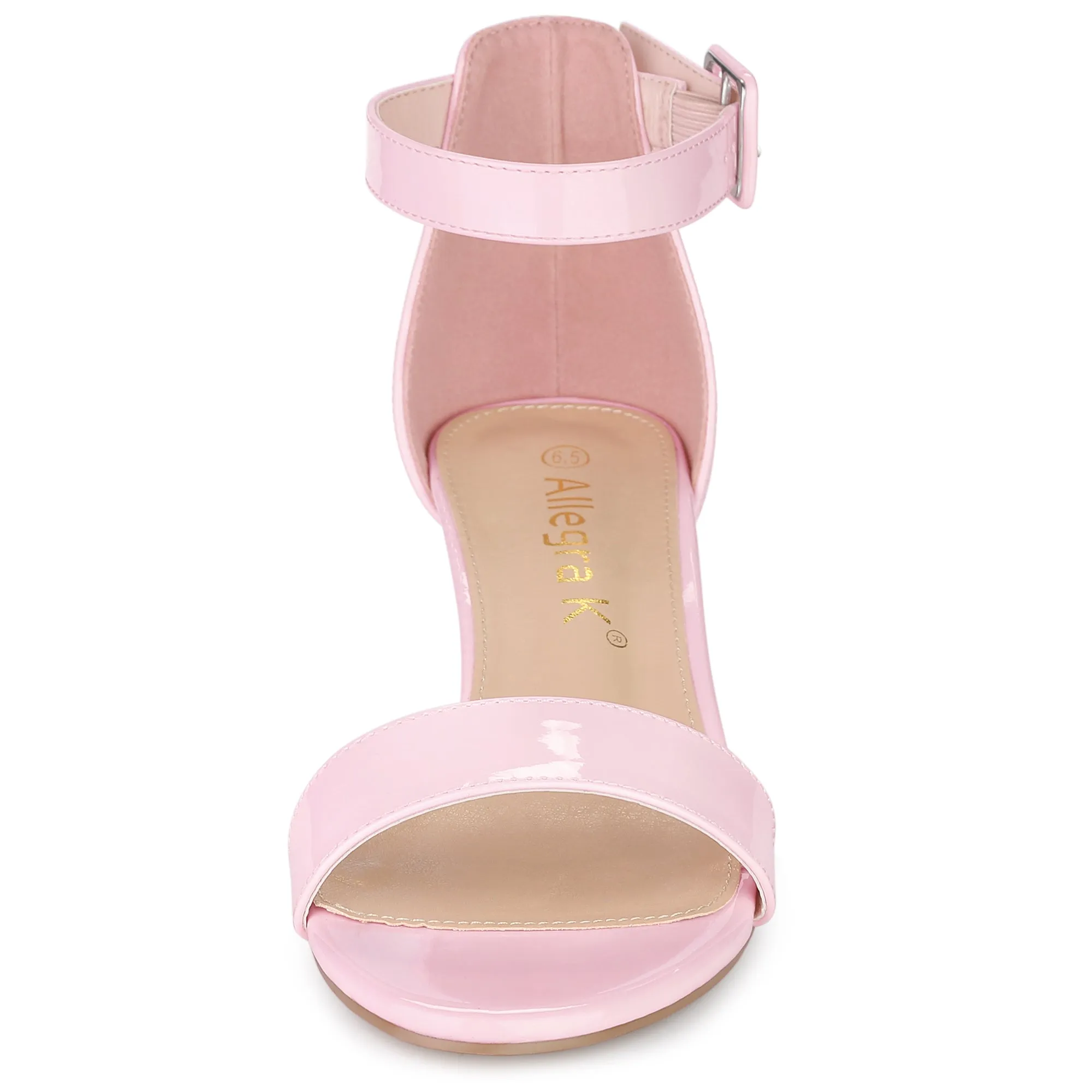 PU Open Toe Block Low Heel Ankle Strap Sandals sold by Allegra K product image thumbnail 3