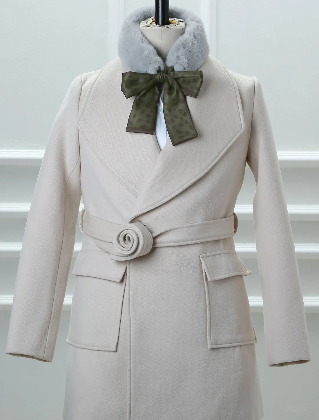 Womens Cold Weather Leopard Ribbons Faux Fur Collar Scarf Plush Neck Scarves Winter Warmer sold by Allegra K product image thumbnail 2