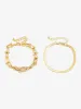 U Buckle Metal Stackable Rhinestone Bracelet Set sold by Allegra K