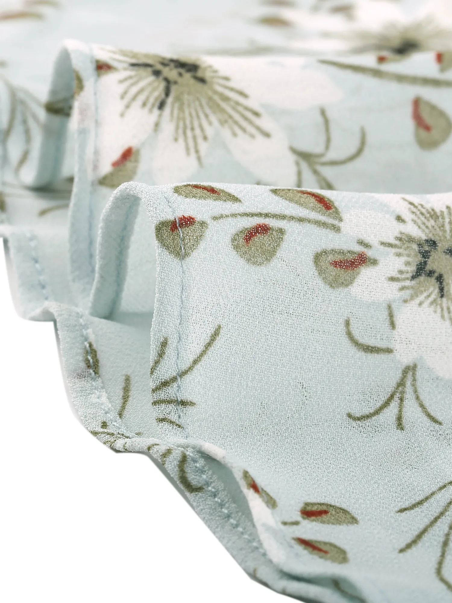 Ruffle High Low Hem Round Neck Sleeveless Floral Midi Dress sold by Allegra K product image thumbnail 4