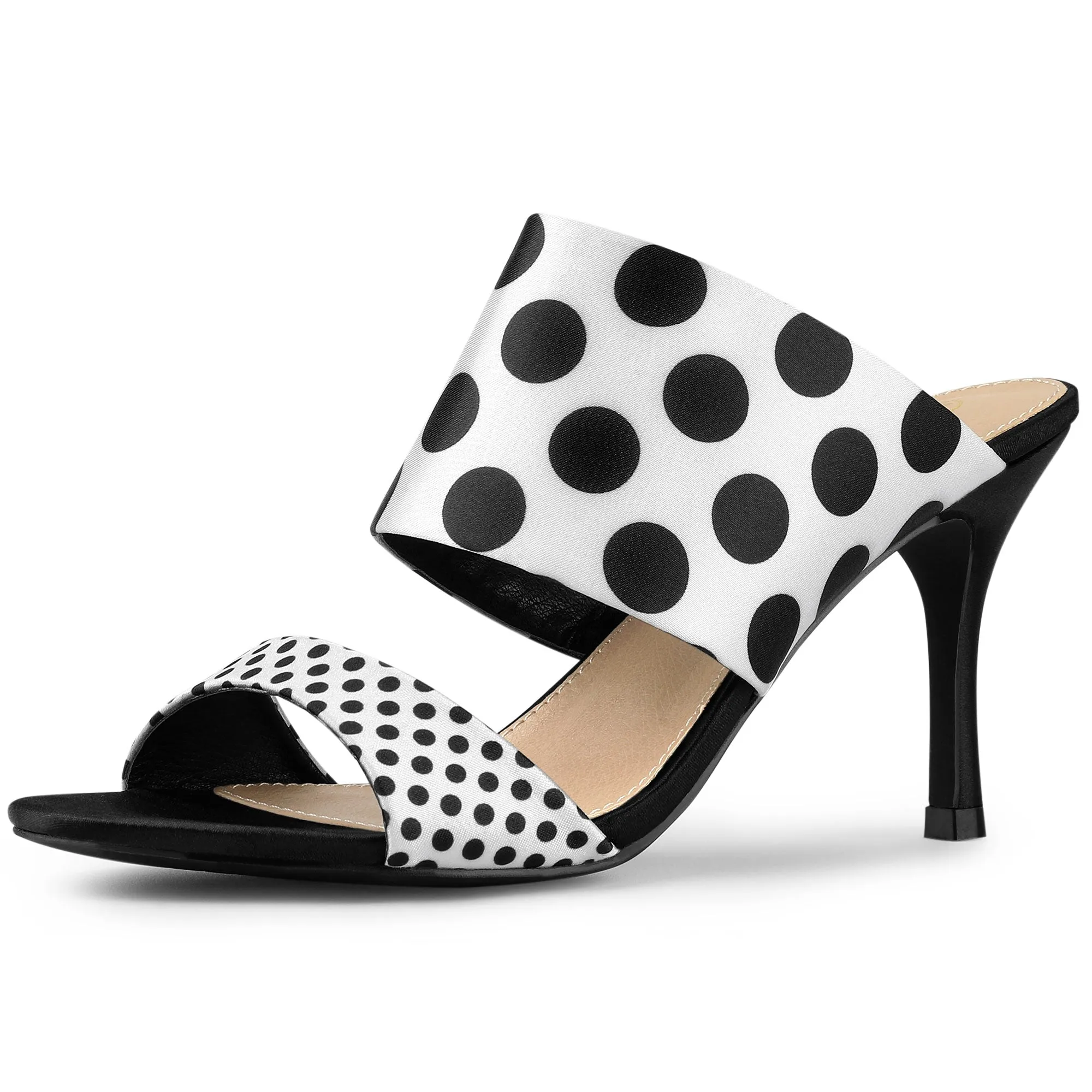 Polka Dots Stiletto Heel Slides Sandals sold by Allegra K product image thumbnail 2