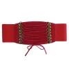 Rope Decor Elastic Band Press Stud Button Closure 3" Width Waist Belt sold by Allegra K