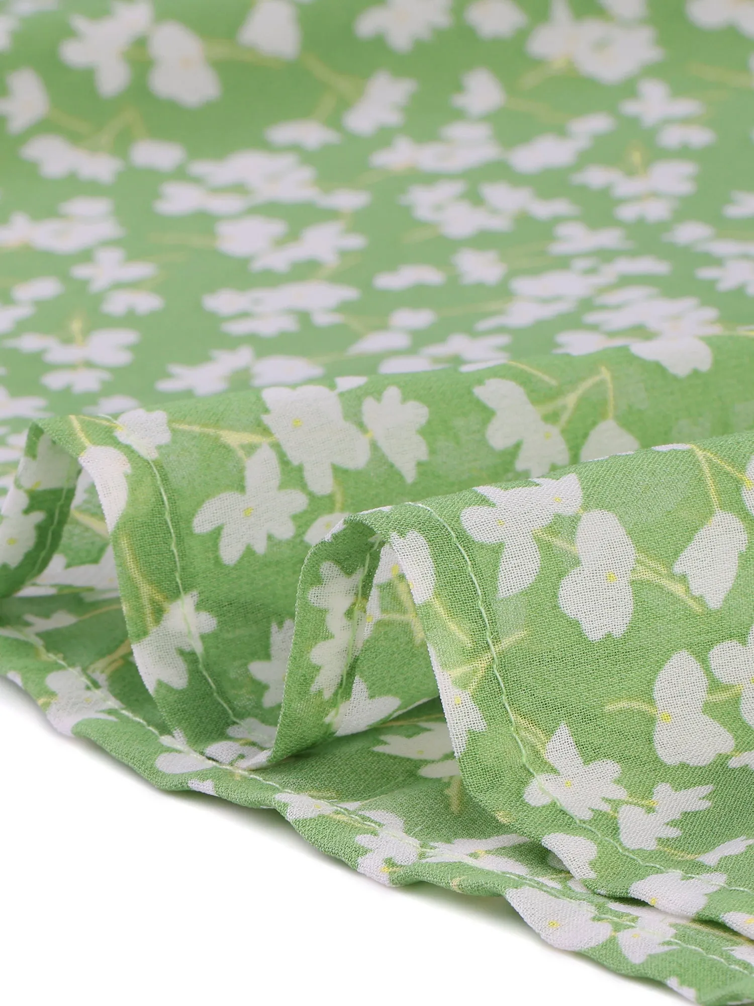 Ditsy Floral Print Chiffon Short Sleeve Ruffle Blouse sold by Allegra K product image thumbnail 5