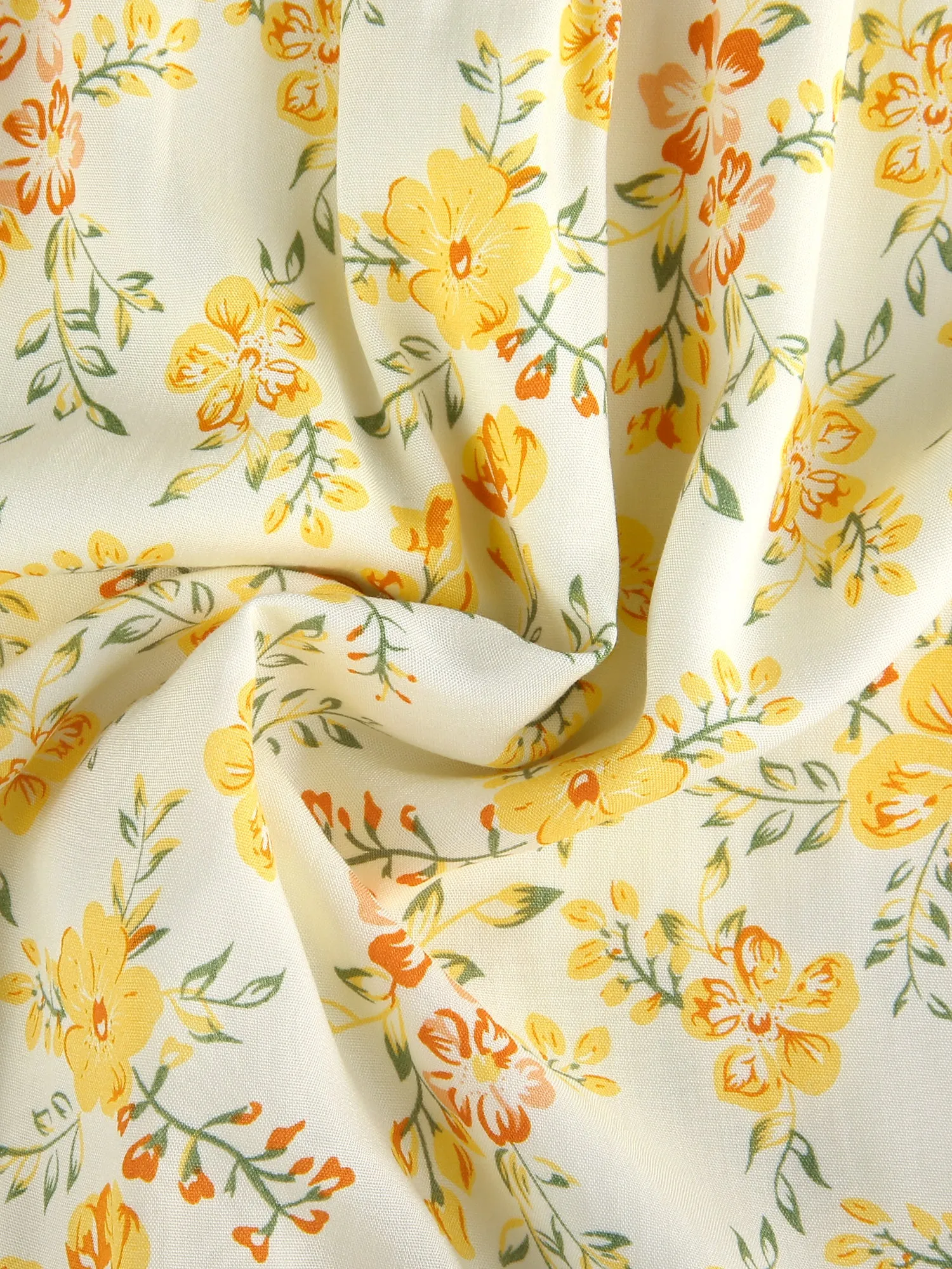 Floral Flutter Sleeve Smocked Waist V Neck Flowy Bohemian Dress sold by Allegra K product image thumbnail 4