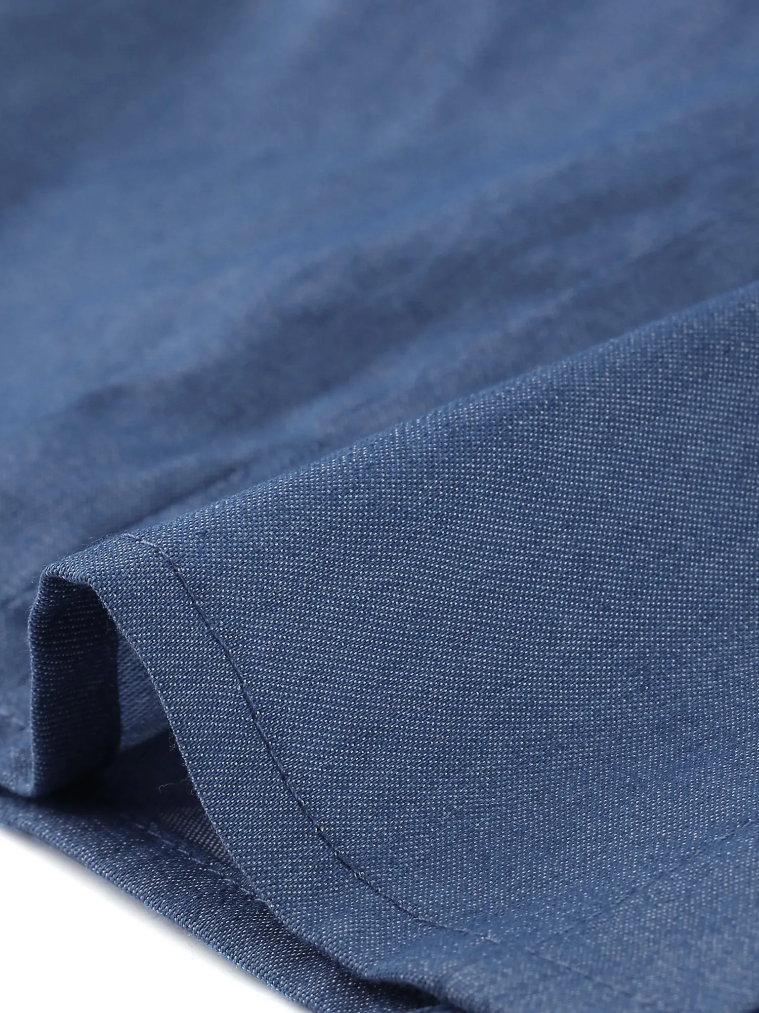 Chambray Stand Collar Ruffled Denim Button Down Shirt sold by Allegra K product image thumbnail 3