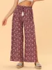 Boho High Waist Drawstring Split Flowy Wide Leg Pants sold by Allegra K