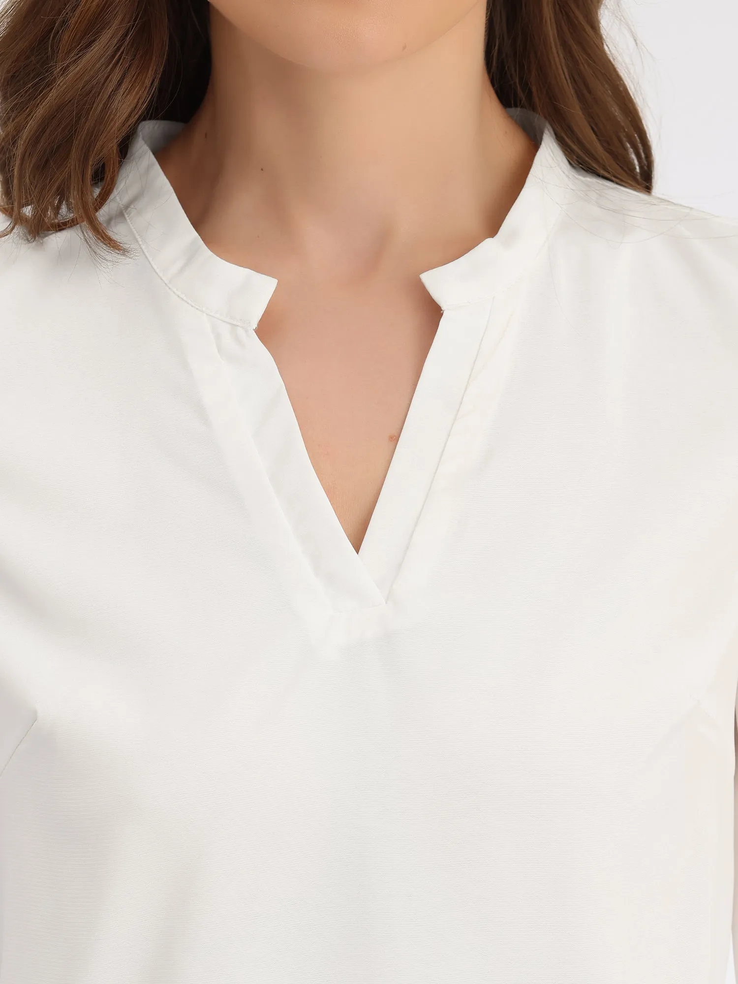 Chiffon Blouse V Neck Split Sleeve Business Casual Shirts sold by Allegra K product image thumbnail 5