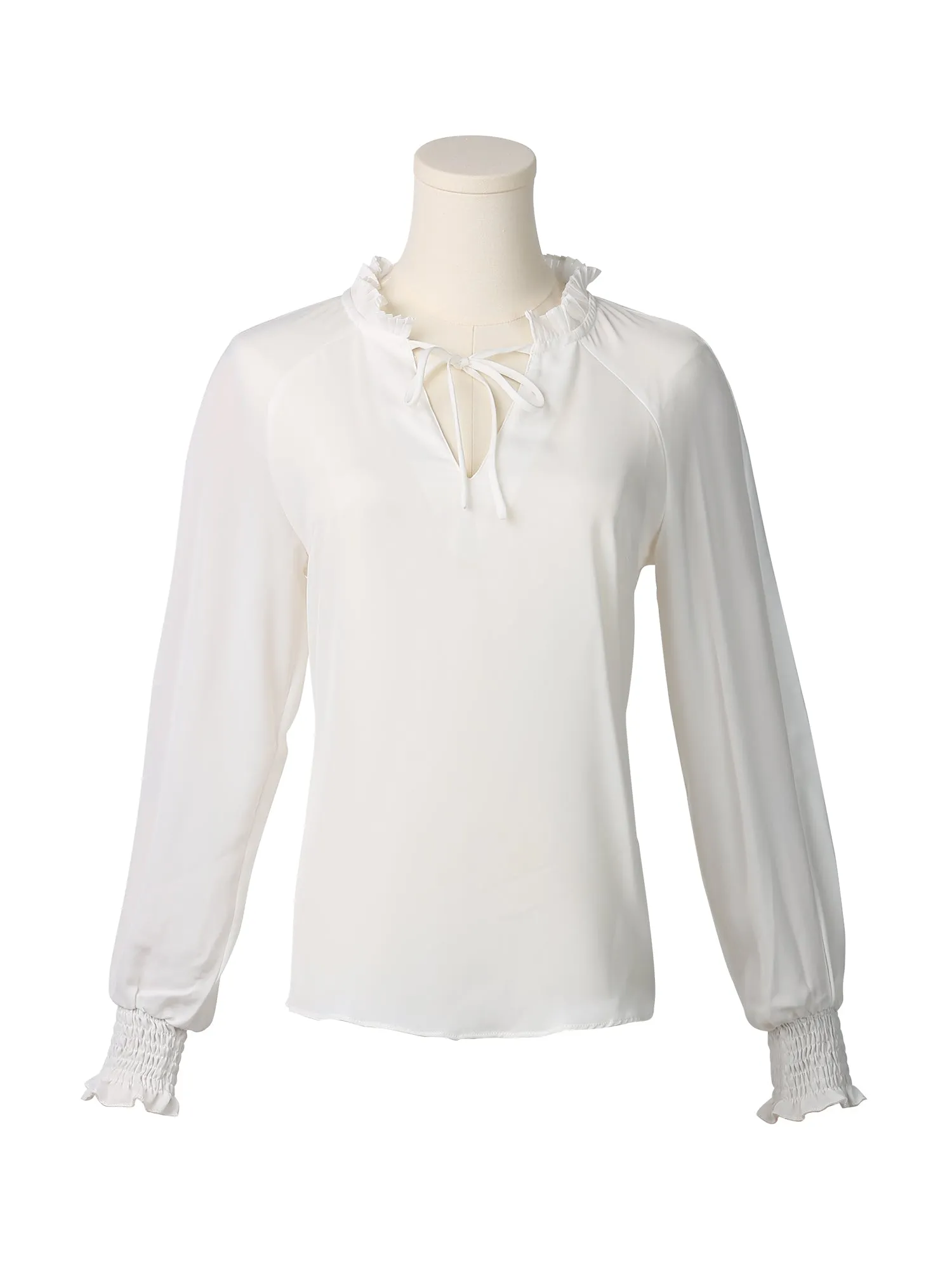 Winter Fall Casual Bow Tie Long Sleeve Shirt Chiffon Blouse sold by Allegra K product image thumbnail 2