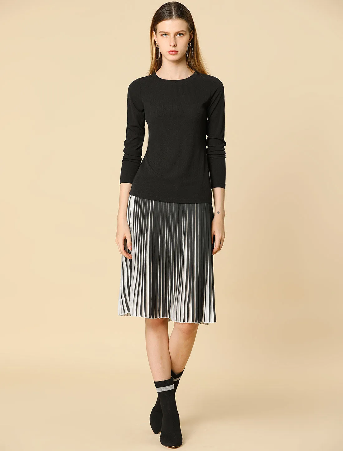 Crew Neck Casual Shirt Long Sleeve Slim Fitted Basic Tops sold by Allegra K product image thumbnail 2