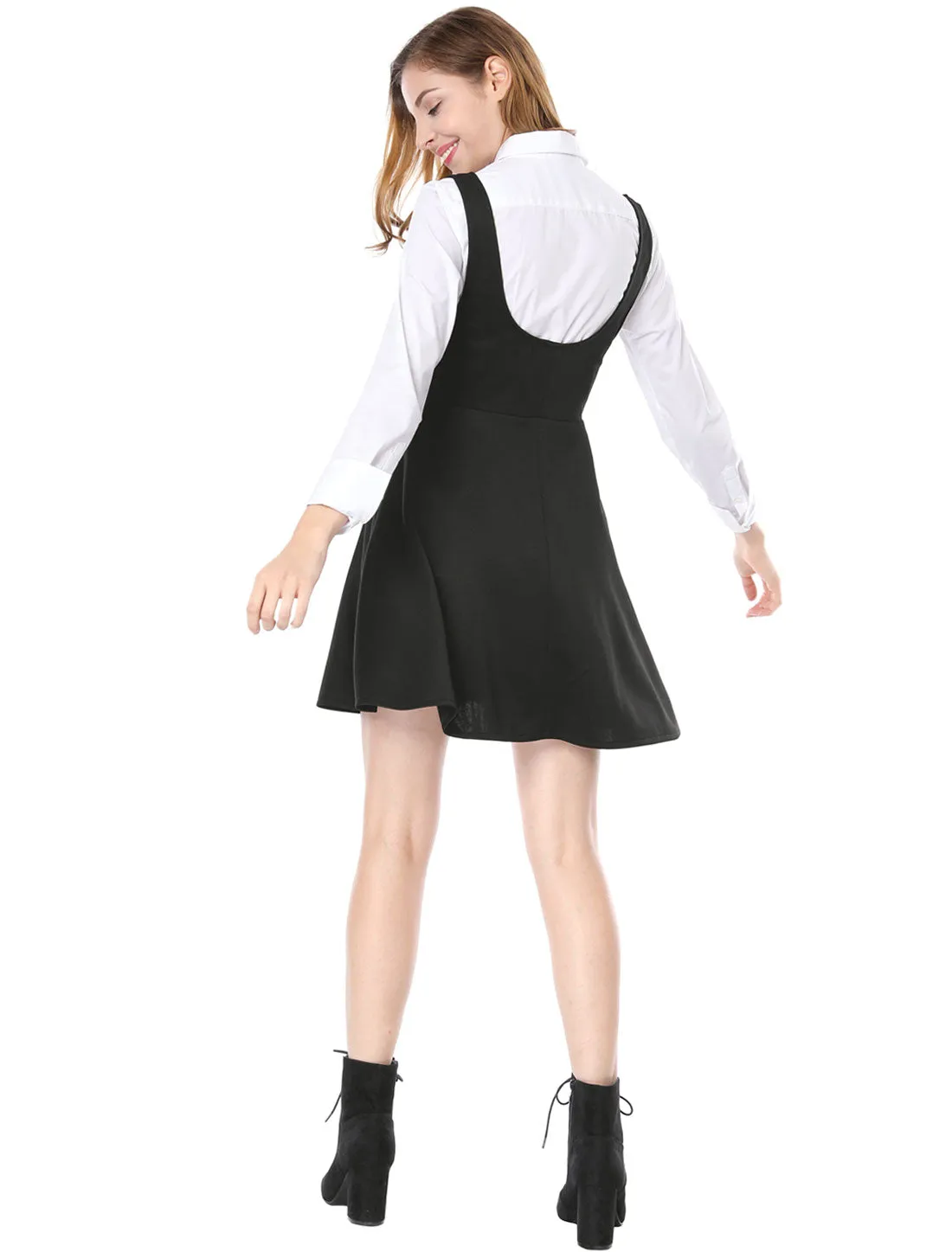Button Decor Overalls Pinafore Dress Suspenders Skirt sold by Allegra K product image thumbnail 5