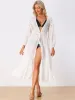 Beach Cover Up Chiffon Lace Cardigan Bikini Swimsuit Coverup Long Flowy Beachwear sold by Allegra K