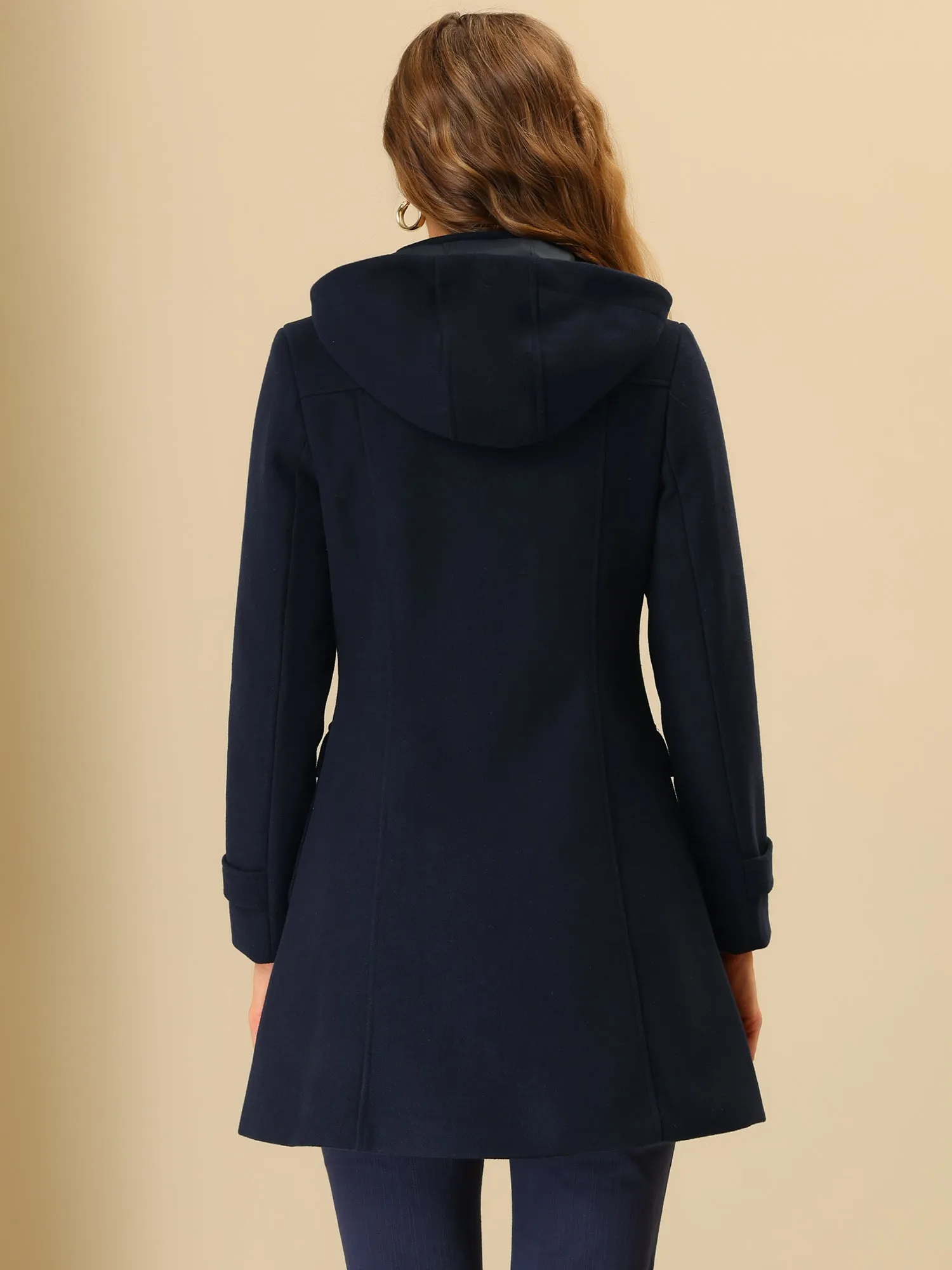 Stand Collar Double Breasted Hoodie Outerwear Winter Coat sold by Allegra K product image thumbnail 4