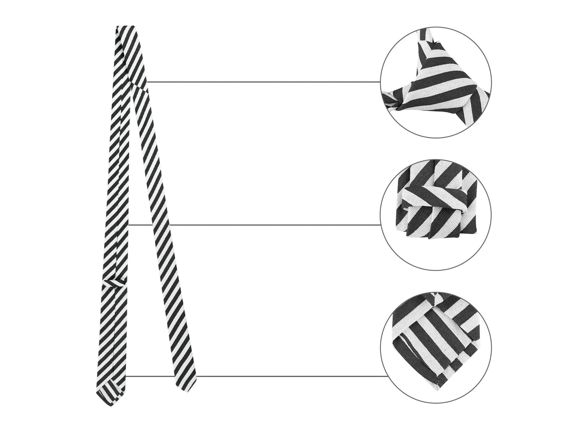 Self-Tied Stripes Linen Business Skinny Formal Casual Ties sold by Allegra K product image thumbnail 3